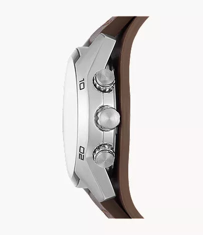 Coachman 44mm Chronograph Brown Leather Watch