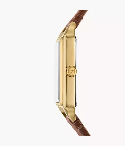 Raquel 23mm Three-Hand Date Medium Brown Leather Watch