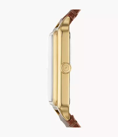 Raquel 26mm Three-Hand Date Medium Brown Leather Watch