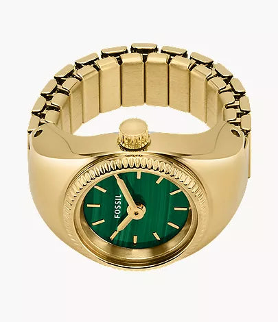 Watch Ring 15mm Two-Hand Gold-Tone Stainless Steel