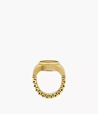 Watch Ring 15mm Two-Hand Gold-Tone Stainless Steel
