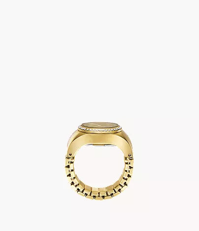 Watch Ring 15mm Two-Hand Gold-Tone Stainless Steel