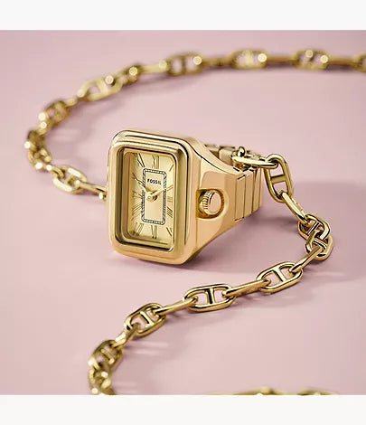 Raquel Watch Ring 14mm Two-Hand Gold-Tone Stainless Steel