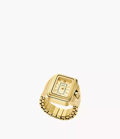 Raquel Watch Ring 14mm Two-Hand Gold-Tone Stainless Steel