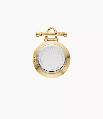 Scarlette 35mm Three-Hand Gold-Tone Stainless Steel Watch Brooch