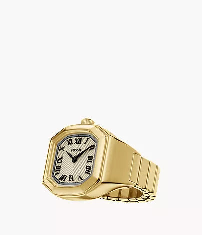Harlow Watch Ring 17mm Two-Hand Gold-Tone Stainless Steel