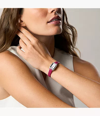 Raquel Mini 18mm Two-Hand Pink Leather Watch