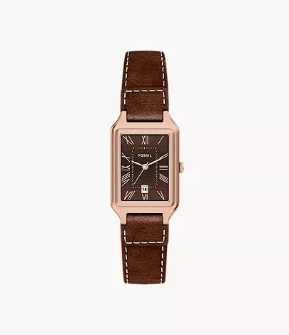Raquel 23mm Three-Hand Date Medium Brown Leather Watch W7