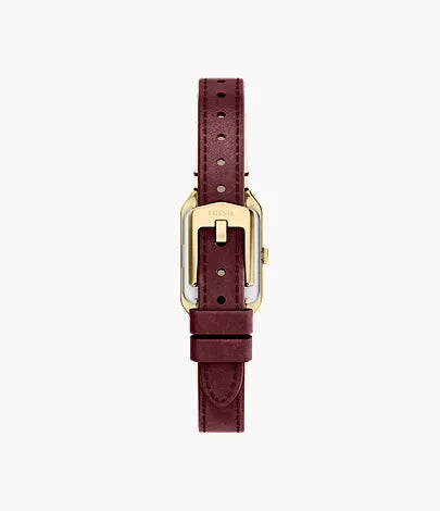 Raquel 18mm Three-Hand Red Leather Watch