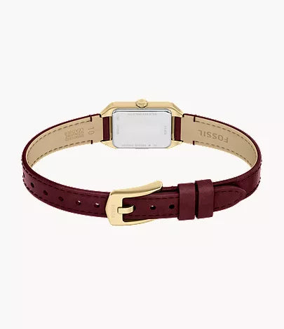 Raquel 18mm Three-Hand Red Leather Watch