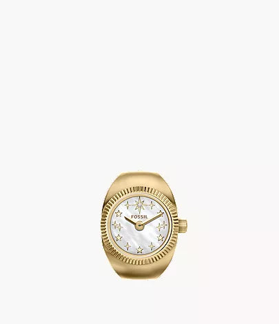 Watch Ring 15mm Two-Hand Gold-Tone Stainless Steel