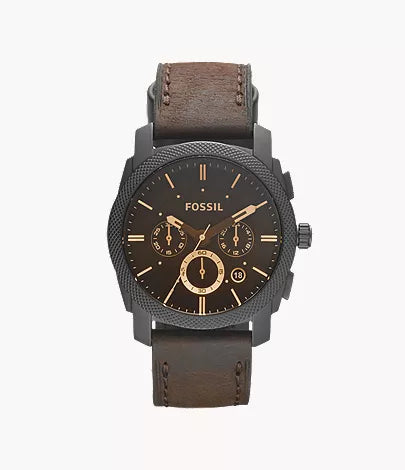 Machine 42mm Chronograph Brown Leather Watch