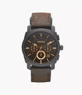 Machine 42mm Chronograph Brown Leather Watch