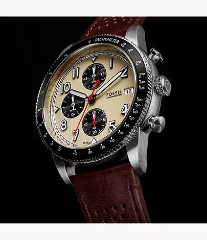 Sport Tourer 42mm Chronograph Brown Leather Watch