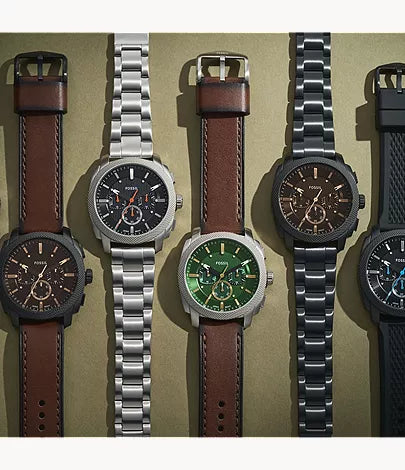 Machine 44mm Chronograph Black Silicone Watch