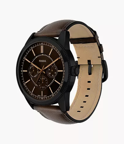 Pearson 42mm Multifunction Brown Leather Watch