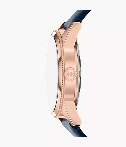Pearson 42mm Multifunction Navy Leather Watch