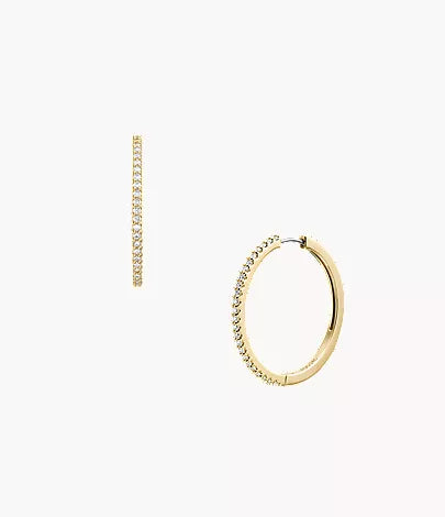 Ellis Pavé Glitz Gold-Tone Brass Hoop Earrings
