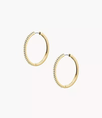 Ellis Pavé Glitz Gold-Tone Brass Hoop Earrings