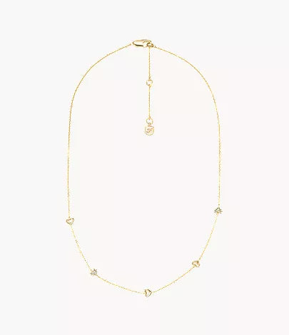 Sutton Heartbeat Gold-Tone Brass Station Necklace
