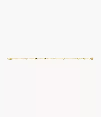 Sutton Heartbeat Gold-Tone Brass Station Bracelet