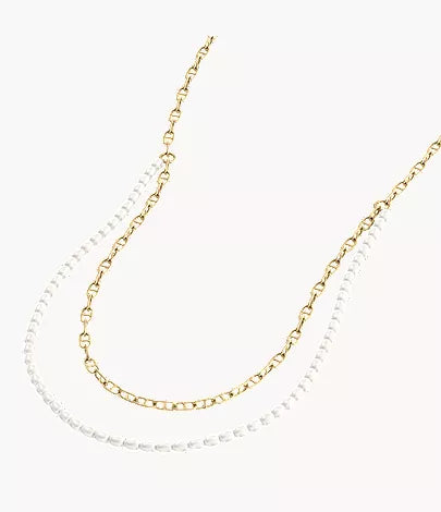 Heritage Pearl D-Link Gold-Tone Brass Multi-Strand Necklace