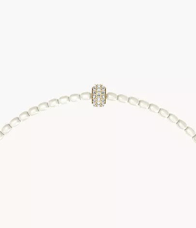 Sutton Mini Moments White Acrylic Pearl Beaded Rondelle Bracelet