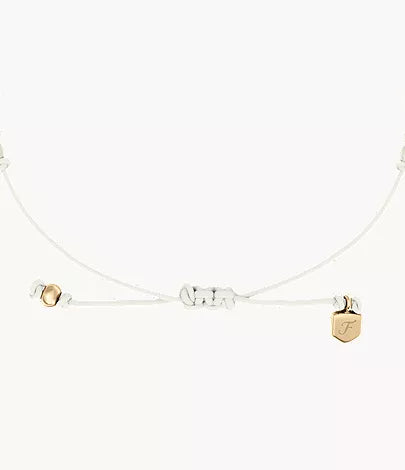 Sutton Mini Moments White Acrylic Pearl Beaded Rondelle Bracelet