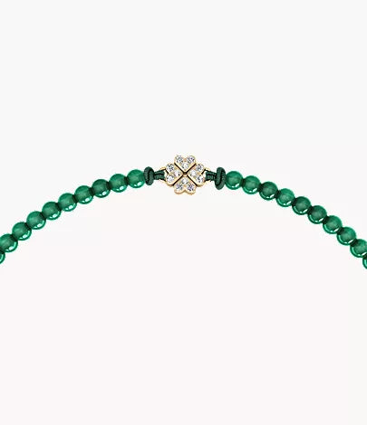 Sutton Mini Moments Green Beaded Clover Bracelet