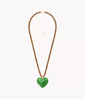 Resin Collection Green Resin Heart Pendant Necklace