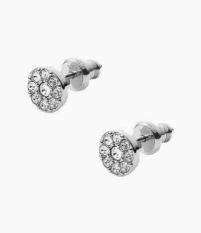 Ellis Iconic Glitz Silver-Tone Stainless Steel Stud Earrings