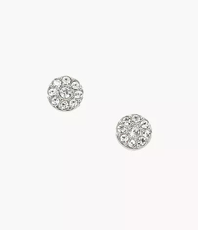Ellis Iconic Glitz Silver-Tone Stainless Steel Stud Earrings