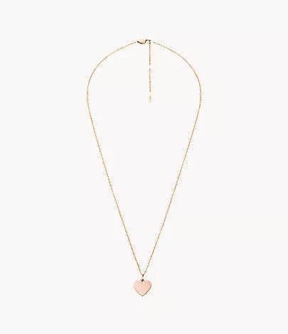 Ellis Heart Rose Gold-Tone Stainless Steel Necklace