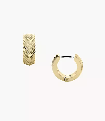 Harlow Linear Texture Gold-Tone Stainless Steel Huggie Hoop Earrings
