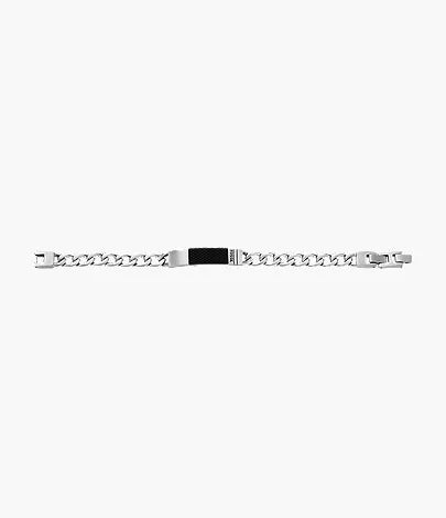 Machine Knurled Texture Stainless Steel Chain Bracelet