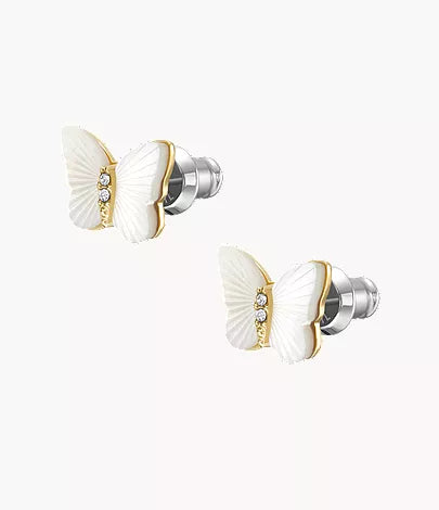 Sutton Radiant Wings White Mother-of-Pearl Stud Butterfly Earrings