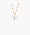 Sutton Radiant Wings White Mother-of-Pearl Butterfly Chain Necklace