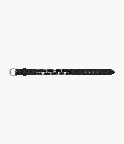 Leather Essentials Black Leather Strap Bracelet