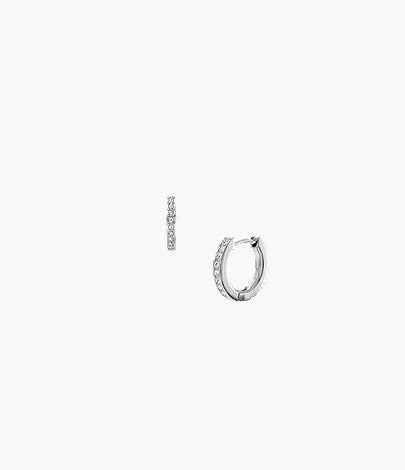 Ellis Pavé Glitz Stainless Steel Hoop Earrings