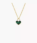Sutton Modern Meadows Reconstituted Malachite Heart Pendant Necklace