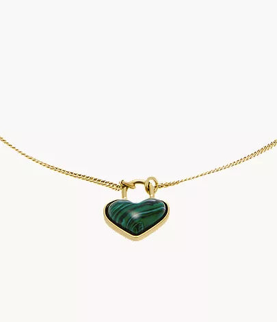 Sutton Modern Meadows Reconstituted Malachite Heart Chain Bracelet