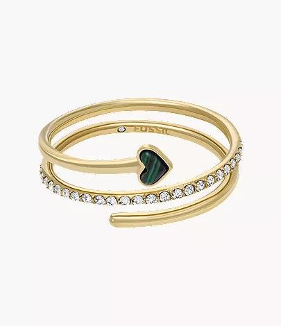 Sutton Modern Meadows Reconstituted Malachite Prestack Heart Ring