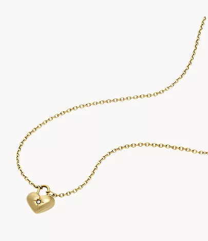 Sadie Gold-Tone Stainless Steel Heart Necklace and Earrings Gift Set