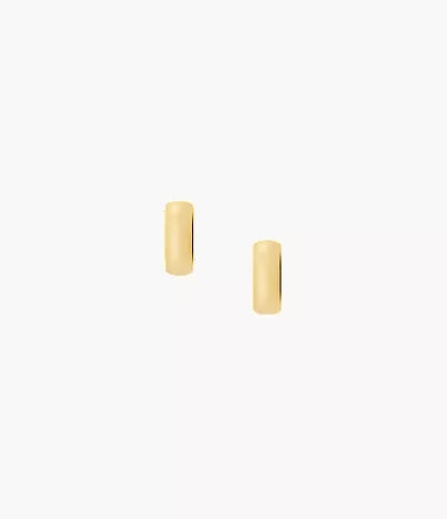 Ellis Domed Collection Two-Tone Stainless Steel Hoop Earrings