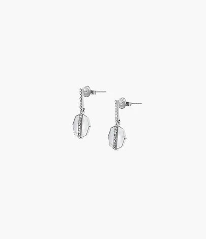 Merrit Timeless Mother Of Pearl Silver-Tone Stainless Steel Drop Earrings