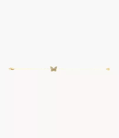 Sutton Pavé Butterfly Gold-Tone Stainless Steel Station Bracelet