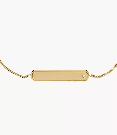 Sadie Gold-Tone Stainless Steel ID Bracelet
