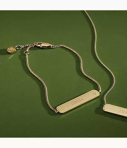 Sadie Gold-Tone Stainless Steel ID Bracelet