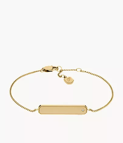 Sadie Gold-Tone Stainless Steel ID Bracelet