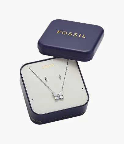 Sutton Stainless Steel Butterfly Necklace and Earrings Gift Set